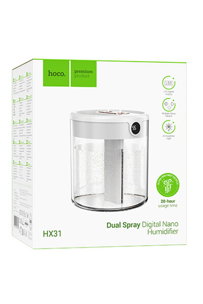 AUDIOX Hoco (HX31) Υγραντήρας για Σπίτι/Αυτοκίνητο, Διπλής Χρήσης, Λευκό