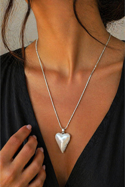 LOREZIA Natural Stone Pearl Necklace Women's Stylish Elegant Minimal Design L...