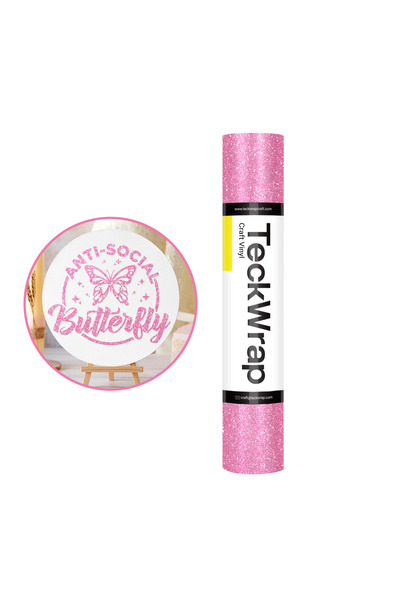 Teckwrap Craft Burst Glitter -Cherry Pink - Premium Vinil - 1 Rulo 5ft / 30.4...