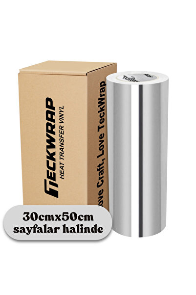 Teckwrap Craft Metallic Silver - Chrome HTV – Metalik Isı Transfer Vinili - I...