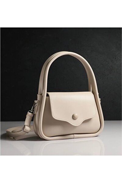 NorthAK Women's Buttoned Handbag and Shoulder Bag Mink