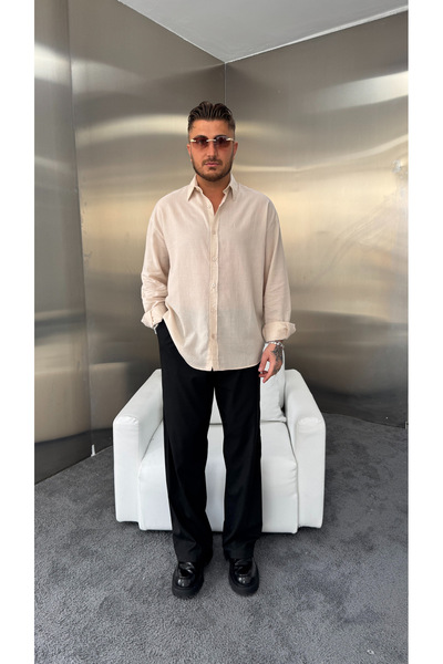 KeepRising Erkek Oversize Uzun Kollu Gömlek - Erkek Oversize Gömlek