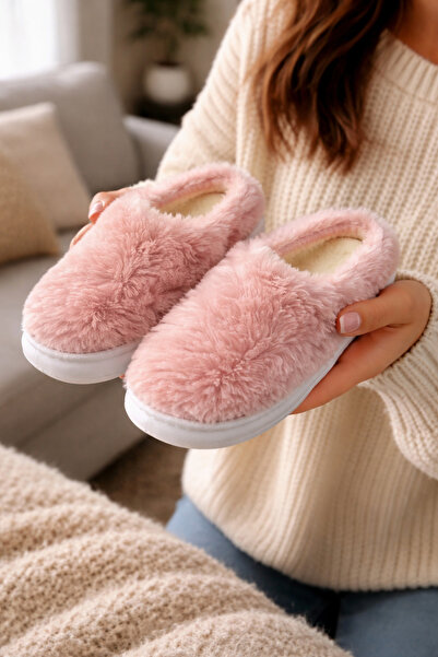 AkınalBella Γυναικείες αντιολισθητικές μάλλινες βελούδινες αφράτες παντόφλες