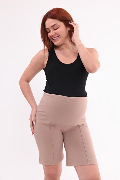 SERRAXXL Σορτς Βερμούδα εγκυμοσύνης Palazzo (άνετη εφαρμογή) με λεπτομέρεια ρ...