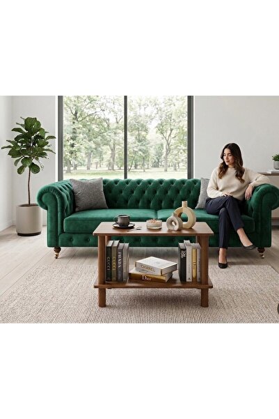 Arvessa Home Orta Sehpa, Ahşap Orta Sehpa, Çam Masif Orta Sehpa