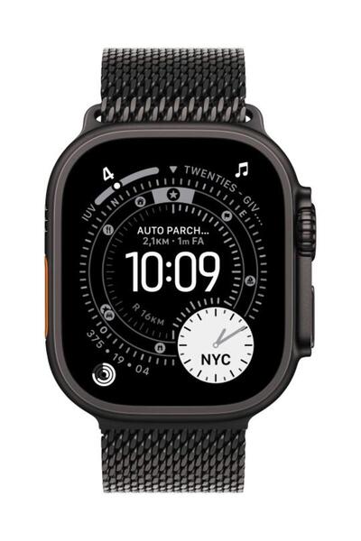 Apple AW BAND 49MM ΤΙΤΑΝΙΟΥ ΜΙΛΑΝΕΖΙΚΟ ΜΑΥΡΟ M - Το τέλειο λουράκι για το ρολ...