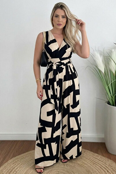 Modayakamoz Νέα σεζόν Γυναικεία ολόσωμη φόρμα με διπλό γιακά, ζώνη στη μέση κ...