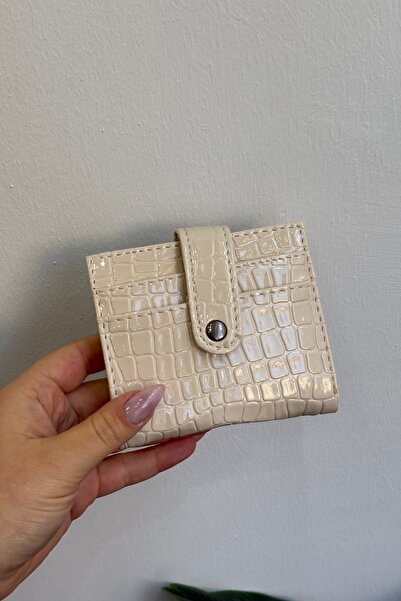 Grsbags حامل بطاقات ومحفظة نسائية باللون الكريمي