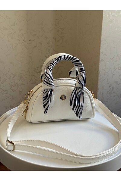 Bagnest Faux Leather Women's Hand and Shoulder Bag with Scarf Detail