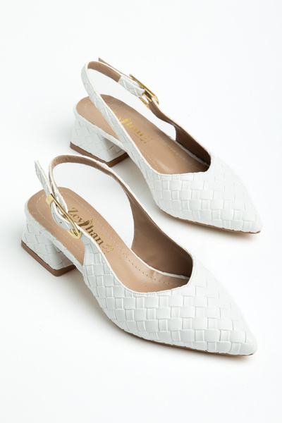 SHESTORE Knitted Patterned Women's Classic Shoes with Heel Heel 3 cm