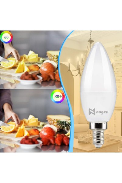 PANG PANG LED Candle Light Bulbs [6 PCS] 7W , Warm White 3000K Yellow non dimmable chandelier light E14 220V