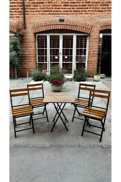 Sofmina Balkon Bahçe Mutfak Bistro Set Katlanır Masa-sandalye