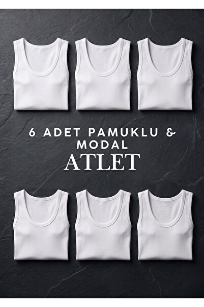 QKK Ανδρικά εσώρουχα από λευκό βαμβάκι Modal, σετ 6 τεμαχίων - Εσώρουχα Premi...