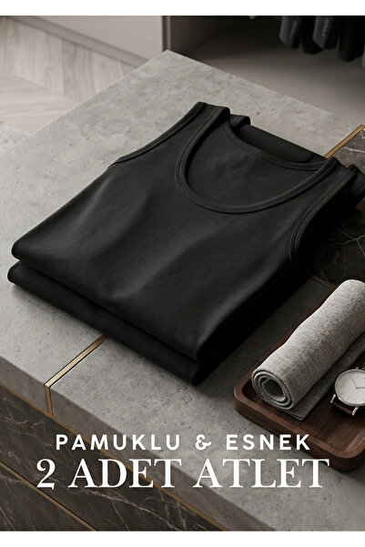 QKK Ανδρικό Σετ Φανελάκια 2 τεμαχίων από Βαμβάκι Lycra - Ελαστικό και μαλακό ...