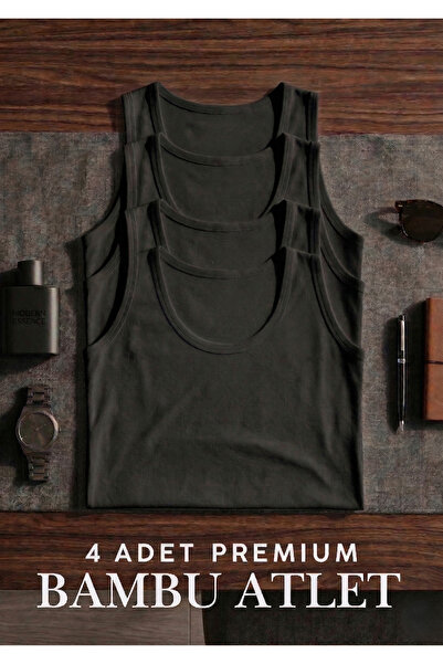 QKK Ανδρικά εσώρουχα από μαύρο βαμβάκι μπαμπού, σετ 4 τεμαχίων - Εσώρουχα υψη...