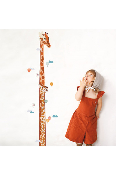 PETIT-ATELlER Giraffe Height Chart Growth Ruler Illustrated Wall Sticker Set ...
