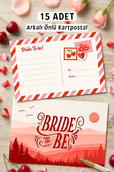 Metranya Bekarlığa Veda Kartpostalı 15 Adet Bride To Be Partisi Geline Hediye...
