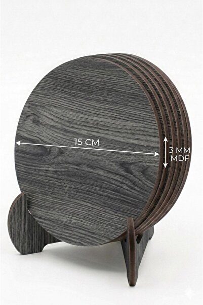 MRX -HOME 15 CM 6’lı Yuvarlak MDF Bardak Altlığı Seti | Kupa Fincan Nihale + ...
