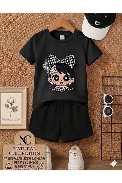 Nice Clothes Tricou și pantaloni scurți de vară pentru copii, unisex (negru c...