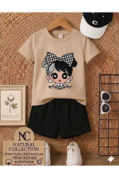 Nice Clothes Tricou și pantaloni scurți de vară pentru copii, unisex (negru c...