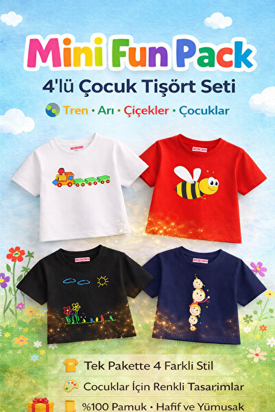 Rabona Fashion Mini Fun Pack – 4-Piece Children's T-Shirt Set