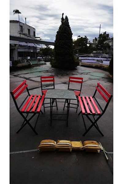 Sofmina Balkon Bahçe Mutfak Bistro Set Katlanır Masa-sandalye 6 kişilik 2-2-1-1