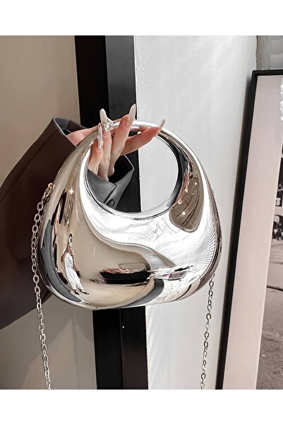 Marvelis Γυναικεία τσάντα χειρός και χιαστί με χρυσή αλυσίδα HALF MOON - Ειδι...