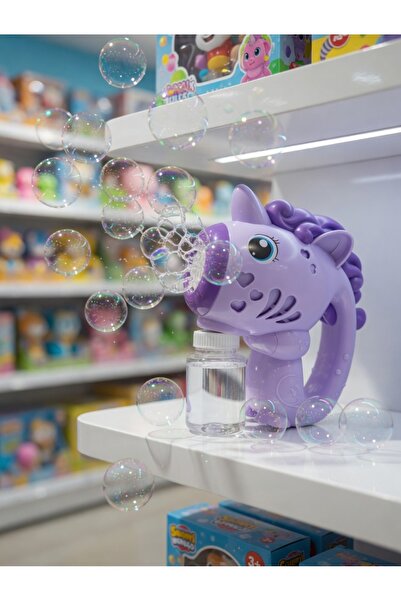 BESTTOYS Köpük tabancası pilli ışıklı köpük tabancası mor renk