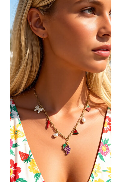 İNN JEWELLERY قلادة من الفولاذ 316L مقاومة للصدأ ومضادة للحساسية على شكل عنب ...