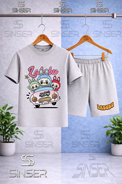 SS SİNSER Παιδικό LABBUU COKLU ARABADA Μπλουζάκι με στάμπα με λαιμόκοψη - Σετ...