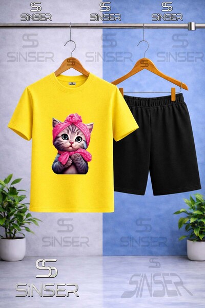 SS SİNSER Παιδικό μπλουζάκι με στάμπα SEKER KEDI HALF με λαιμόκοψη ποδηλάτου ...