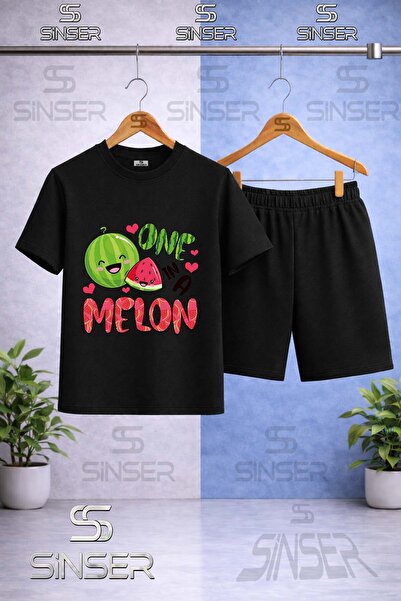 SS SİNSER Παιδικό μπλουζάκι με στάμπα Watermelon ONE MELON - Σετ σορτς