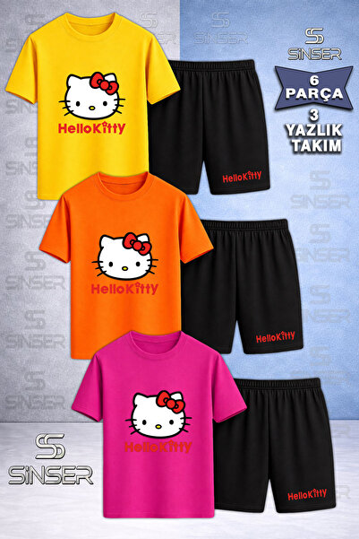 SS SİNSER Παιδικό Σετ HELLO KITTY RED WRITING με στάμπα με λαιμόκοψη 3 τεμαχί...