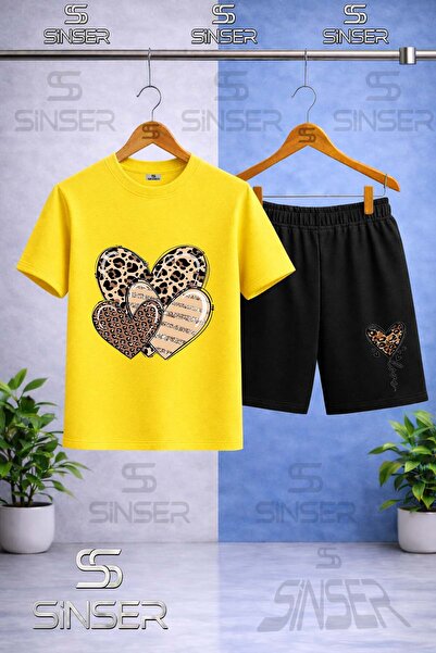 SS SİNSER Παιδικό μπλουζάκι με στάμπα HEART LEOPARD με λαιμόκοψη ποδηλάτου - ...