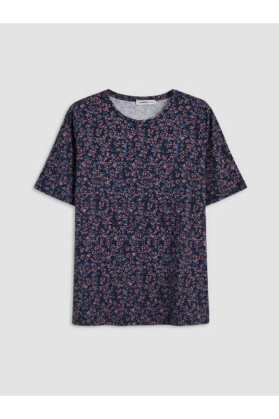 LC Waikiki RMZ GİYİM FARKIŞΛΑ Zero Roba Collar Floral γυναικείο μπλουζάκι