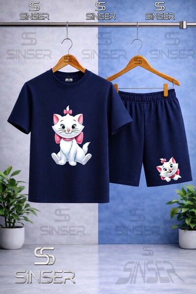 SS SİNSER Παιδικό μπλουζάκι με στάμπα CAT SITTING ON RIBBON με λαιμόκοψη ποδη...