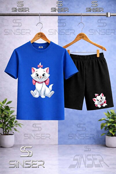 SS SİNSER Παιδικό μπλουζάκι με στάμπα CAT SITTING ON RIBBON με λαιμόκοψη ποδη...