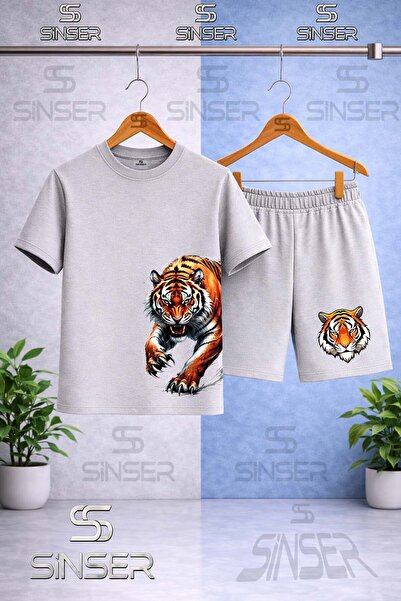 SS SİNSER Παιδικό T-Shirt με στάμπα Tiger Side Print και λαιμόκοψη Crew - Σετ...