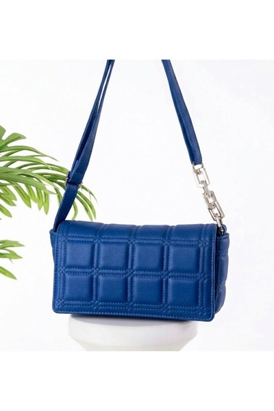 NorthAK Women's quilted embroidered snap-closure chain strap shoulder bag