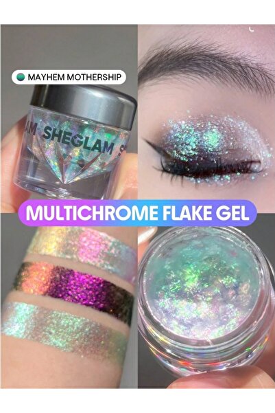 SHEGLAM Chroma Zone Multichrome Flake Gel -Renk Değiştiren Holografik Göz Far...