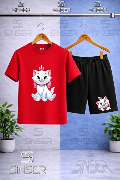 SS SİNSER Παιδικό μπλουζάκι με στάμπα CAT SITTING ON RIBBON με λαιμόκοψη ποδη...