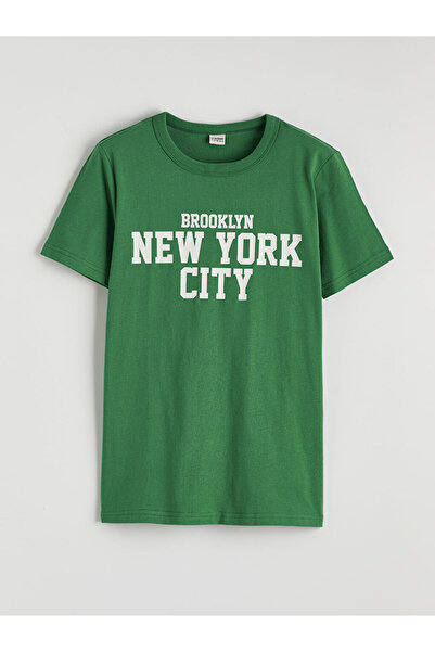 LC Waikiki RMZ GİYİM FARKIŞİLLİGĂ ZERO Roba Yaka New York Tricou cu imprimeu ...
