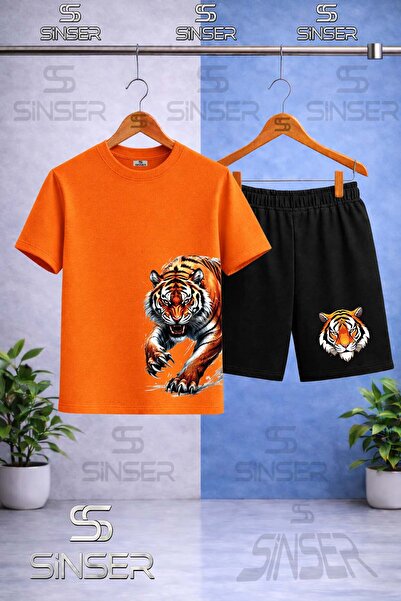 SS SİNSER Παιδικό T-Shirt με στάμπα Tiger Side Print και λαιμόκοψη Crew - Σετ...