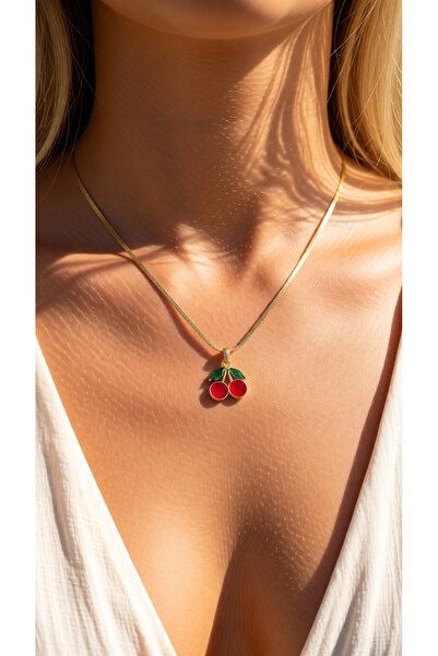 İNN JEWELLERY Çelik Kolye Kararmaz Antialerjik Kiraz Figürlü (2 YIL İTHALATÇI...