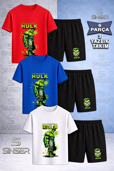 SS SİNSER Παιδικό T-Shirt 3 τεμαχίων με στάμπα HULK UST WRITTEN PAINTED SINGL...