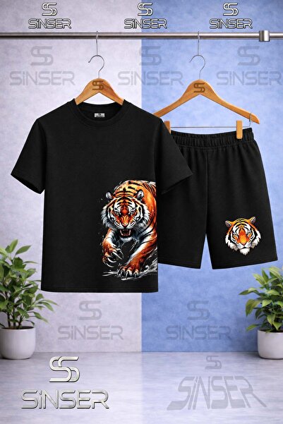 SS SİNSER Παιδικό T-Shirt με στάμπα Tiger Side Print και λαιμόκοψη Crew - Σετ...