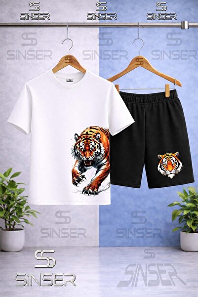 SS SİNSER Παιδικό T-Shirt με στάμπα Tiger Side Print και λαιμόκοψη Crew - Σετ...