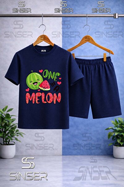 SS SİNSER Παιδικό μπλουζάκι με στάμπα Watermelon ONE MELON - Σετ σορτς