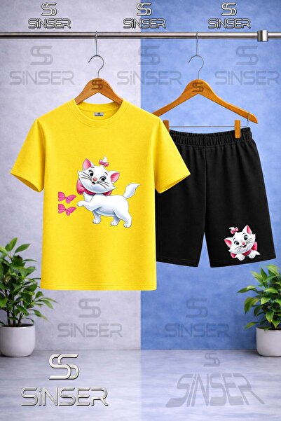SS SİNSER تي شيرت للأطفال مطبوع عليه KEDI KURDALELI BUTTERFLY برقبة دائرية - ...