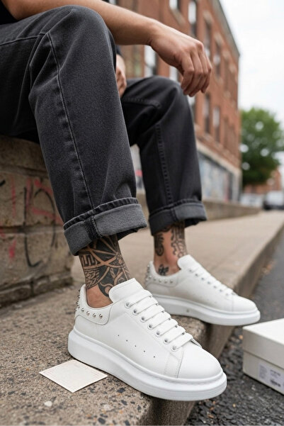 Casual Ανδρικά Sneakers, MQ, με καρφιά, unisex sneakers από vegan δέρμα 6626